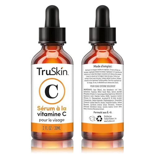 TruSkin Vitamin C Face Serum – Anti Aging Facial Serum with Vitamin C, Hyaluronic Acid, Vitamin E & More – Brightening Serum for Dark Spots, Even Skin Tone, Eye Area, Fine Lines & Wrinkles, 2 Fl Oz