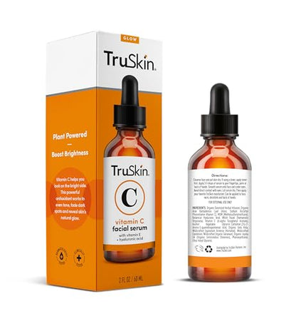 TruSkin Vitamin C Face Serum – Anti Aging Facial Serum with Vitamin C, Hyaluronic Acid, Vitamin E & More – Brightening Serum for Dark Spots, Even Skin Tone, Eye Area, Fine Lines & Wrinkles, 2 Fl Oz