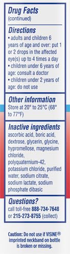 Visine Red Eye Hydrating Comfort Redness Relief and Lubricant Eye Drops to Help Moisturize and Relieve Red Eyes Due to Minor Eye Irritations Fast, Tetrahydrozoline HCl, 0.5 fl. oz