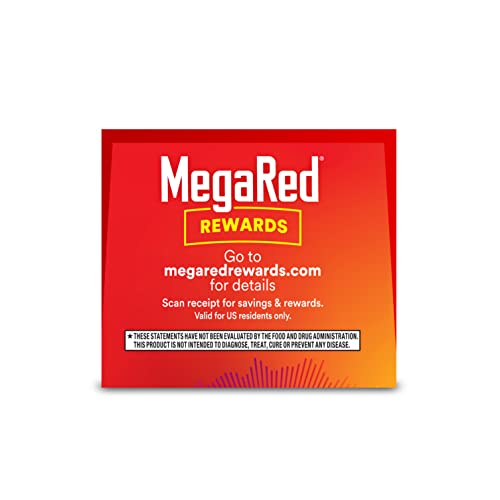 MegaRed Omega 3 Fish Oil & Antarctic Krill Oil Softgels for Brain, Heart, Joints & Eye Support, (80 Count Bottle), Concentrated Omega 3 Fatty Acid Supplement with EPA, DHA, Phospholipids