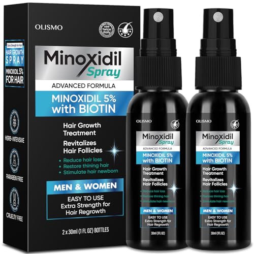 5% Minoxidil Spray for Hair and Beard Growth, Minoxidil for Women Hair Growth, Minoxidil for Men Beard, Minoxidil 5% Hair Growth, Minoxidil Spray for Men and Women 2PCS