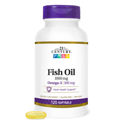 21st Century Fish Oil 1000 mg Softgels, 120 Count