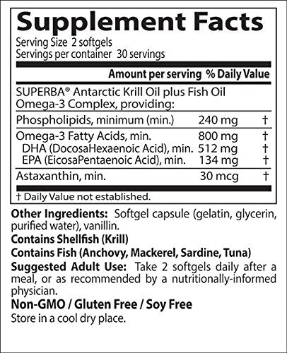 Doctor's Best Enhanced Superba Krill Plus with Omega 3s, 60 Count