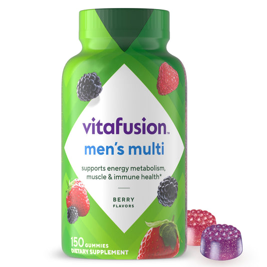 vitafusion Adult Gummy Vitamins for Men, Berry Flavored Daily Multivitamins for Men With Vitamins A, C, D, E, B6 and B12, America’s Number 1 Gummy Vitamin Brand, 75 Day Supply, 150 Count