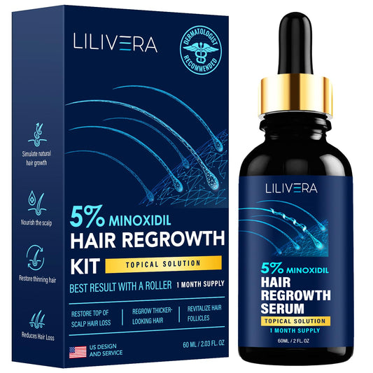 5% Minoxidil for Men and Women Kit, Hair Growth Serum, Minoxidil 5 Percent for Hair Loss, Hair Regrowth Treatment for Thicker Fuller Hair, Minoxidil for Hair Growth, Hair Loss Treatments, 60ML