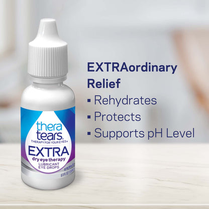 TheraTears Extra Dry Eye Therapy Lubricating Eye Drops for Dry Eyes, 0.5 fl oz Bottle, 2 Count(Pack of 1)