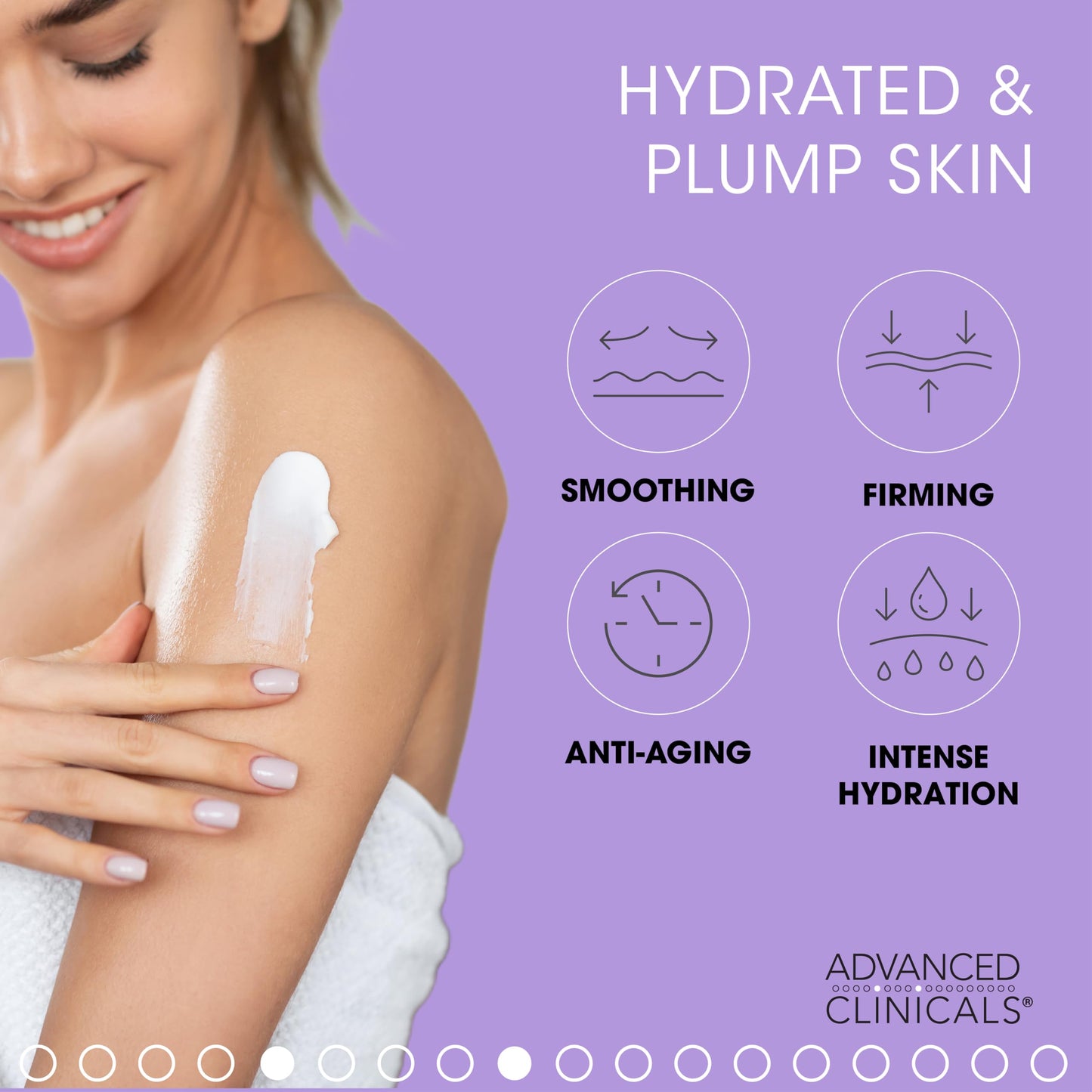 Advanced Clinicals Hyaluronic Acid Body Lotion & Face Moisturizer W/Vitamin E | Hydrating Dry Skin Firming Lotion Minimizes Look Of Wrinkles, Stretch Marks, & Crepey Skin | Skin Care Products, 2pc