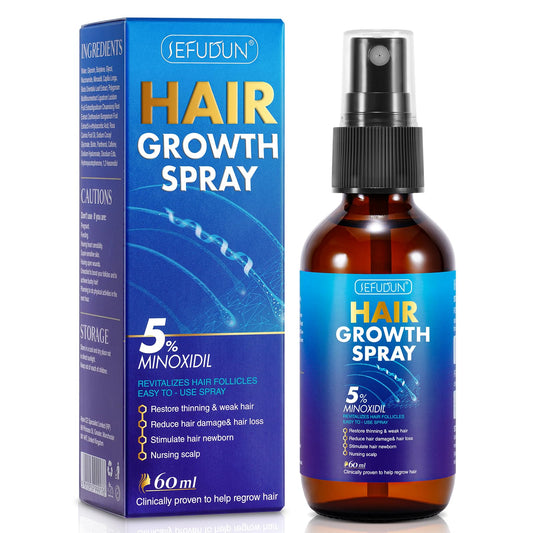 5% Minoxidil Hair Growth Spray for Hair and Beard Regrowth & Restore Thinning and Weak Hair,Nursing Scalp Help Regrow Hair Reduce Hair Damage and Dair loss, for Men and Women,2.02 OZ