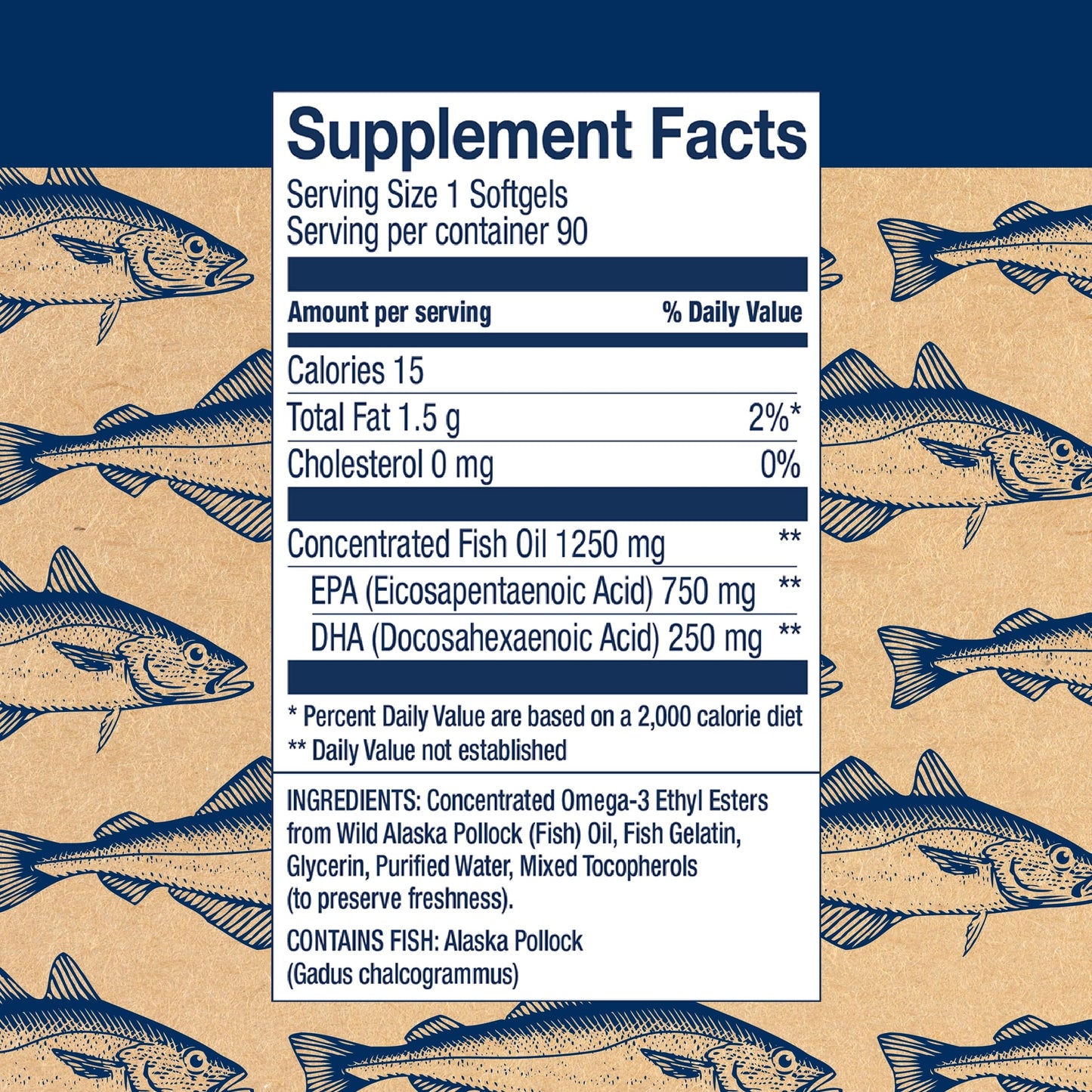 Wiley's Finest Wild Alaskan Fish Oil Peak EPA - Triple Strength Peak EPA and DHA - 1000mg Omega-3s, SQF-Certified - 90 Softgels (90 Servings)